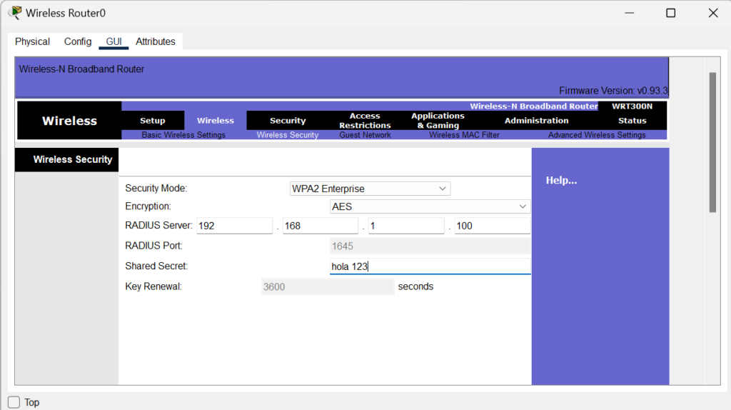 Configuración router inalámbrico.