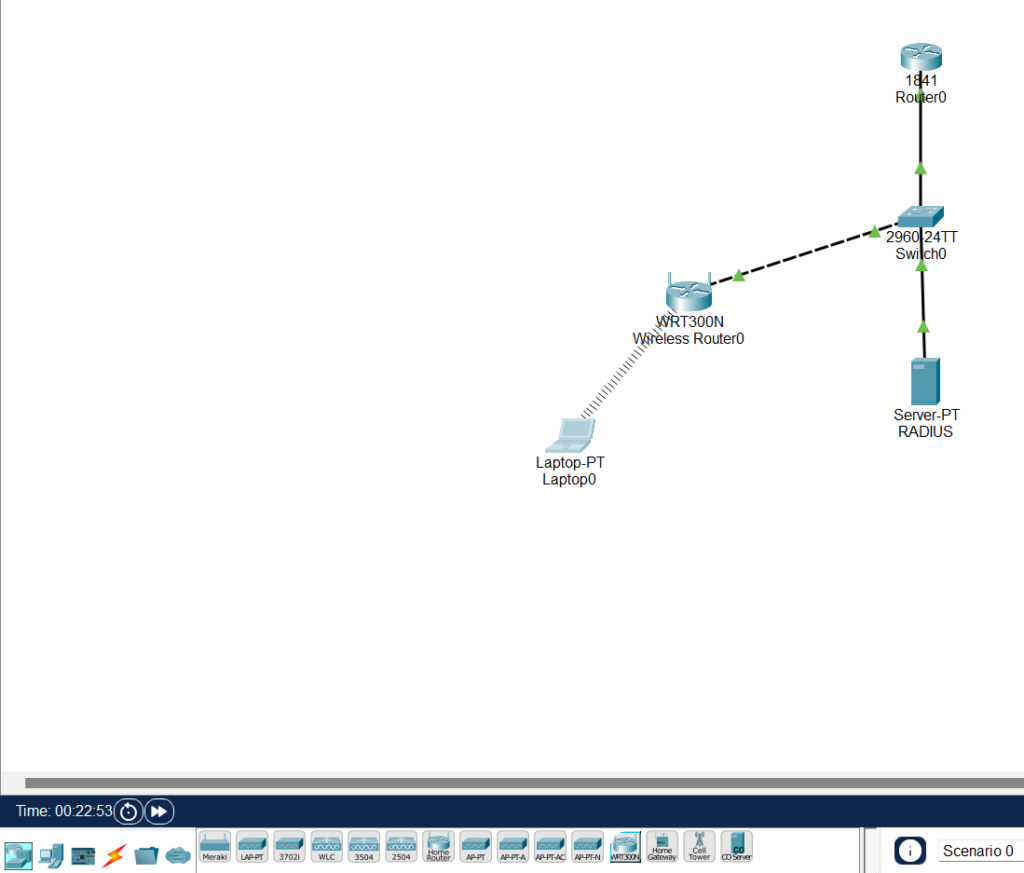 Añadir router inalámbrico para servidor RADIUS en Packet Tracer.